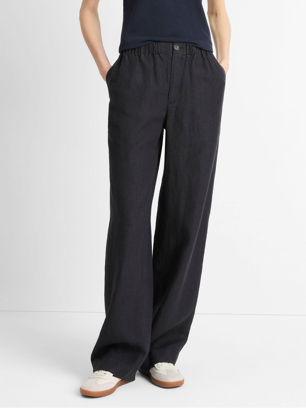 Vince Hemp Low-Rise wide leg Utility Pants Charcoal Gray Size 4